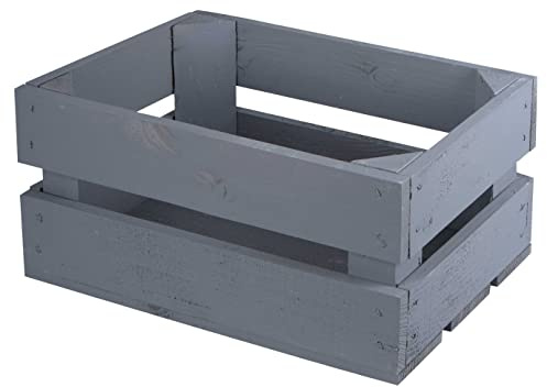 LAUBLUST Vintage Holzkiste Klein - Grau | Aufbewahrungskiste aus Holz - Geschenkkiste & Deko | ca. 30x20x15cm