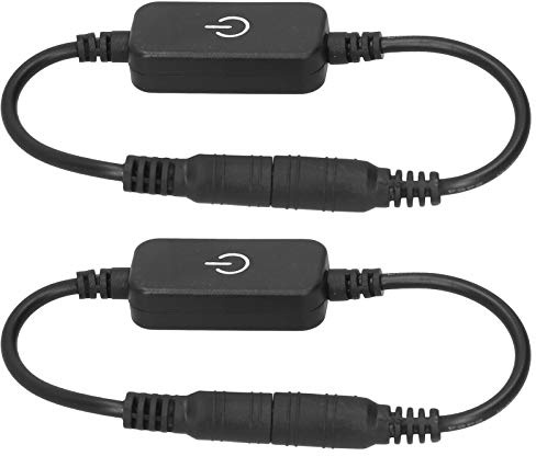 2 Stück LED-Lichtstreifen Touch-Dimmer Dimmen Helligkeitsregler Ein-Aus-Schalter Inline-Taktschalter-Controller für DC 12V-24V Einfarbiger LED-Streifenlicht