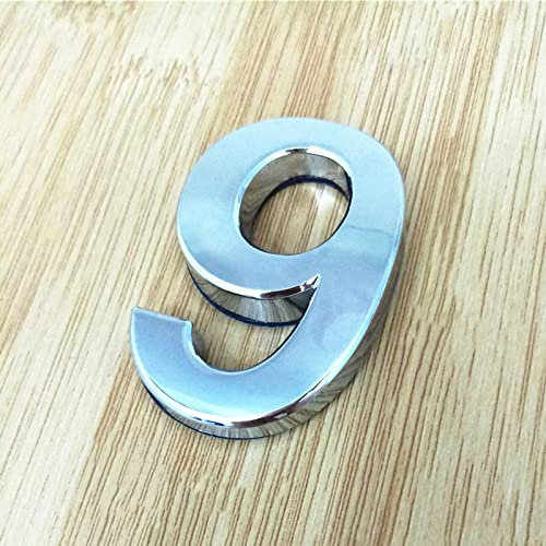 Targhetta autoadesiva 3D per casa, 5 cm, 0-9 lettere A-Z, targa moderna per porta di hotel, numeri per indirizzi, numeri 3M, adesivo ABS galvanizzato, per appartamenti e cassette postali per interni