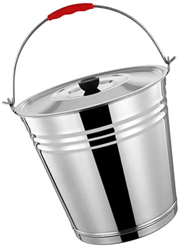 GANAZONO Edelstahl Ascheeimer Mit Deckel Großer Kohlenbehälter Für Grill Und Feuerstelle Leichtgewichtiger Aschebehälter Für Innen Und Außen Praktisches Zubehör Für Kamin Und BBQ