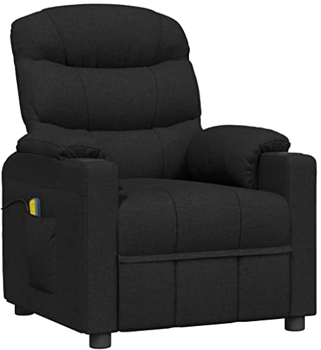vidaXL Fauteuil électrique de Massage Noir Tissu, Fauteuil de Massage, Fauteuil inclinable électrique, Fauteuil, Fauteuil inclinable de Massage