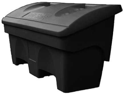 BritishBins Deluxe Black 400 ltr Rock Salt Storage Bin Grit Dispenser Plastic Box Container