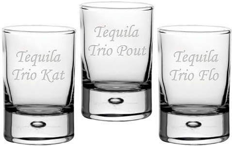 Personalised 2oz Shot Glasses – 3pcs Set - Engraved with Your Custom Text