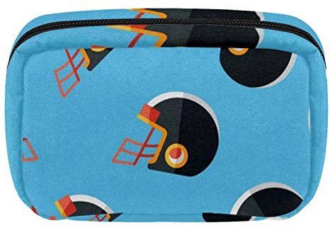 Trousse per trucchi, trousse per cosmetici da donna trousse da viaggio cosmetica grande per ragazze trousse per pennelli,Fumetto del casco di football americano