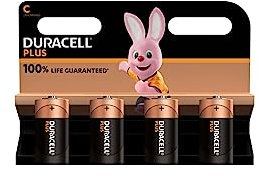4X Duracell C Plus (1 Blister da 4 Batterie) 4 Pile (LR14/MN1400/MEZZA TORCIA/BABY 1,5V)