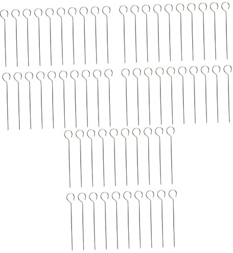 Happyyami 60piezas Agujas De Barbacoa De Acero Pinchos Reutilizables Para Asados Fiestas y Comidas Al Aire Diseño Ergonómico Fácil De Limpiar