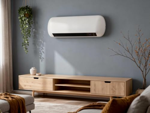 PUR LINE | 2000W Keramik Split Wandheizung mit Fernbedienung Energiespartechnologie und modernem Design - 2000W Fernbedienung