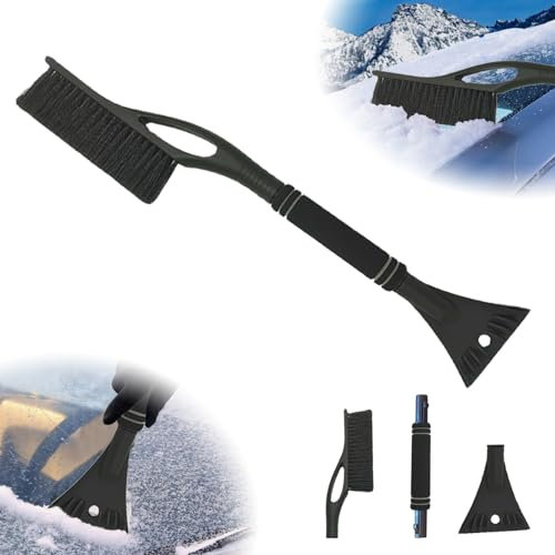 Grattoir à Glace et Brosse à Neige, 60 cm Amovible grattoir à Glace, 2in1 Grattoir à Glace et Brosse à Neige, Grattoir Pare Brise Voiture, pour Pare Brise de Voiture pour Voitures, Camions et SUV