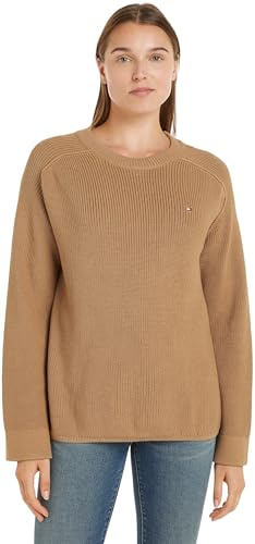 Tommy Hilfiger Damen Pullover Strickpullover, Grün (Classic Khaki), L
