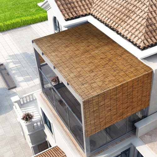 MMleYN Schilfmatten Sichtschutz 70cm Hoch X 700cm Lang Roll-Balkon-Sichtschutz Umweltfreundlich Zaunrolle Aus Bambusrohr Für Privatsphäre Im Innen- Und Außenbereich (Color : Carbonized Color, Size :