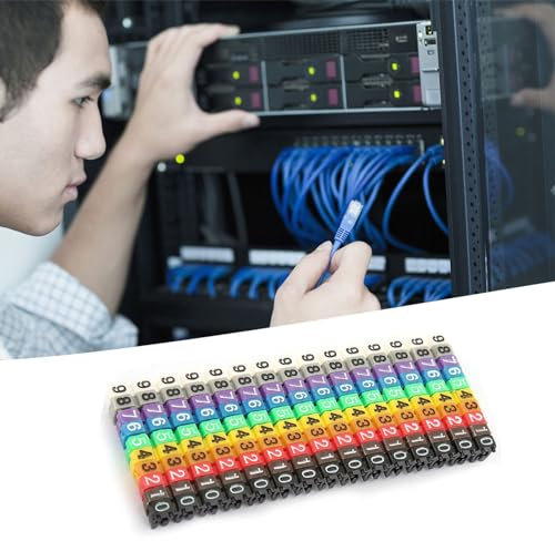 Festes Kabel Zur Leitungsnummernverwaltung, Kabelmarkierungsrohr, Mit Clip-on-Design, Zur Markierung Der Farbe Und Codierung von Netzwerkdrähten Und -kabeln.(1.2mm^2)