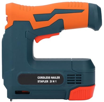 Pistola Grapadora Eléctrica, Grapadora Eléctrica de Iones de Litio 2 en 1, Kit de Clavadora Inalámbrica con Grapas y Clavos, Cargador USB, Grapadora Eléctrica para Tapicería,