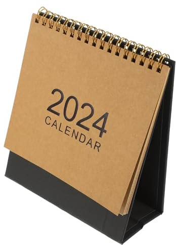 FUNOMOCYA Stabiler Tischkalender Aus Papier Umgedrehter Schreibtischkalender Für 2024 Büro- Und Heimdekorationskalender