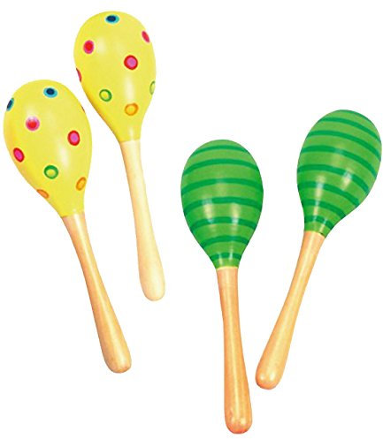 alles-meine.de GmbH 2 TLG. Set Maracas/Rumba-Rasseln - aus Holz - für Kinder & Erwachsene - Perkussion - Rasseln/Holzrasseln - Musikintrument/Instrument - Musikinstrument..