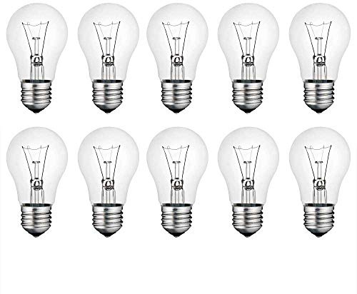 NCC-Licht Lot de 10 ampoules standard transparentes E27 100 W blanc chaud à intensité variable 230 V