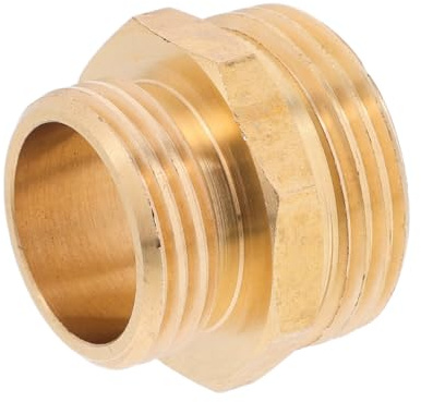 Yardwe Brass Garden Hose Adapter Male to Male Connector 3/4 Inch to 1 Inch Threaded Reduced Diameter Joint Plumbing and Water Systems Fitting