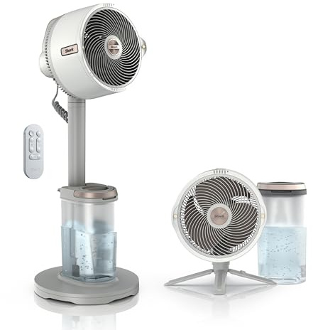 Shark FlexBreeze Pro Mist Fan — Indoor & Outdoor, Integrated Misting, Pedestal to Tabletop, Corded or Cordless, Up to 24-Hr Battery, Oscillating, White, FA302WH (2025 Release)