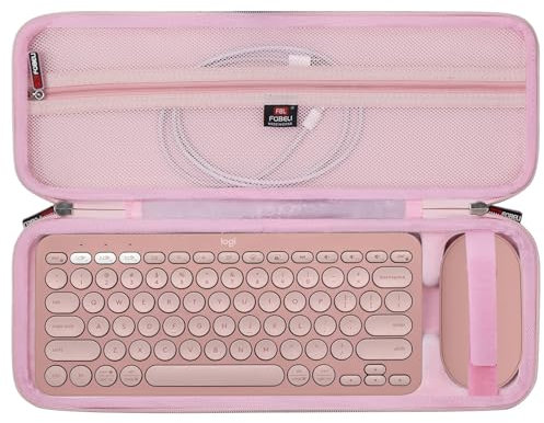 FBLFOBELI Hard Case for Logitech Pebble 2 Combo K380 K380s Pebble Keys 2 + M350 M355 Wireless Keyboard and Pebble Mouse Combo (Case Only) (Pink)