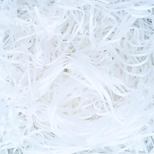 200g White Shredded Tissue Paper for Gift Boxes Decoration, Empty Gift Box Filling Paper, Filler Paper for Valentine's Day, Christmas, Birthday Gift Decorations, DIY Gift Packaging