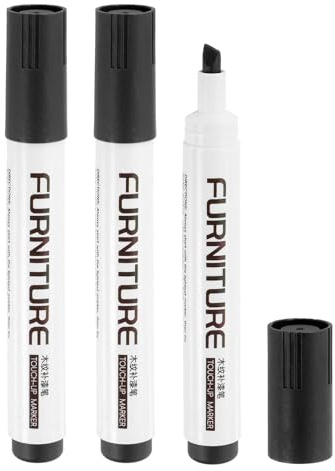sourcing map Furniture Markers Touch Up, 3pcs Furniture Repair Kit Wood Filler Sticks Wood Markers for Scratches Wooden Floor Table Cabinet Laminate Frames, Black