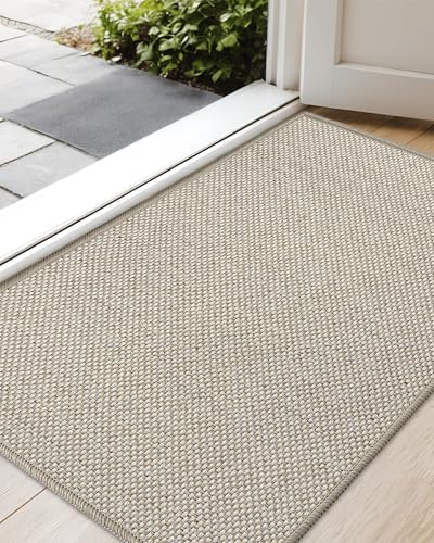 COLOR&GEOMETRY Schmutzfangmatte Innen 80x120cm, Beige, Fußmatte Innen | Rutschfeste Fußmatte, Eingangsteppich, mit Gummirücken, Dünn Türmatte, Türmatte für Eingang, Haustür, Rollen ohne Falten