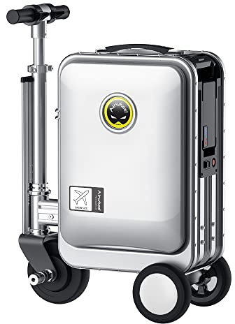 Airwheel SE3S Valigia Smart da viaggio da 20 pollici, valigia elettrica imbarcabile, batteria rimovibile 73,26WH, velocità 13 km/h, telaio in lega di alluminio, carico 110 kg (argento)