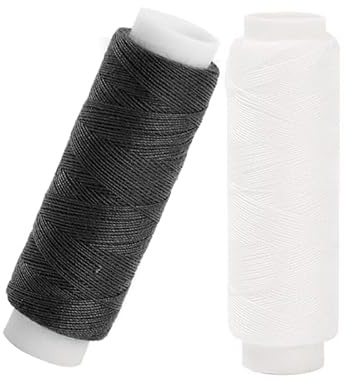2 Pcs Sewing Thread Set, Premium Shirring Cord for Sewing, Craft Projects, Strong and Durable Thread, Multi-Purpose for Clothes Repair, DIY Crafts, Suitable for Various Fabric Uses (Black, White)
