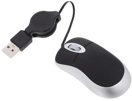 LABRIMP Souris USB Filaire Mini Télescopique pour Notebook et Bureau | Photoélectrique 1000 Dpi, 3 Boutons et Molette 3 Voies, Plastique Noir