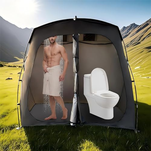 Camping Shower & Changing Tent with Netting– Shelter with Stakes, Guy Ropes & Carry Bag for Camping/Beach/Hiking