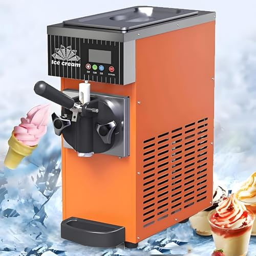 TozMvi Ice Cream Maker Machine for Home,Commercial Ice Cream Machine, Single Flavor with 2.5L Hopper,Soft Serve Ice Cream Machine,for Restaurant Snack Bar Orange