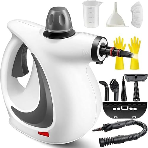 2026 Upgrade Saker Steam Cleaner Handheld, High Pressure Steamer for Home Cleaning, Furniture,Carpet, Car Interior, Kitchen, Tile Multiple Nozzles (1Set+1 Fiber Cloth,1set)
