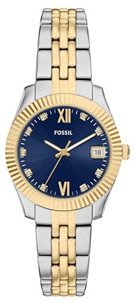 Fossil Damen Scarlette Dreizeiger Zweifarbig Edelstahl Uhr (Modell ES5443)