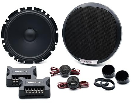 Hertz K 165 Fan Edition Kit d'enceintes 2 voies avec woofer 165/170 mm, tweeter 24 mm et crossover intégré 300 W Peak, 4 ohm, grilles incluses et installation facile
