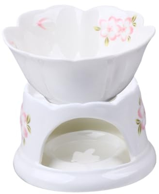 DECHOUS Fondue Cerámica para Derretir Chocolate y Queso con Cuenco Hornillo Compacto Resistente y Fácil de Limpiar Utensilio Práctico para Repostería y Cocina Doméstica
