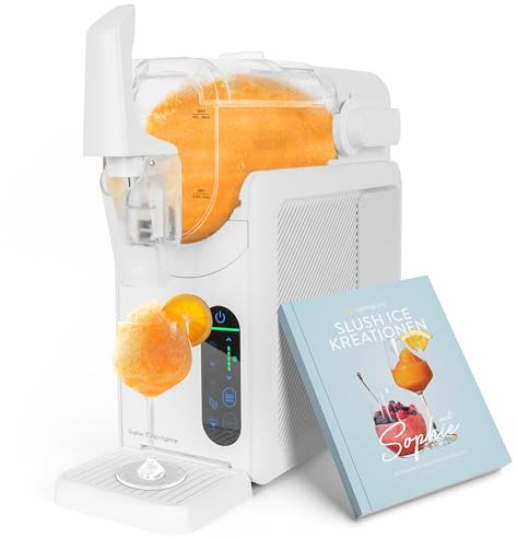 Springlane 2 Liter Slush Maschine inkl. Rezeptbuch, 5-in-1 Slushie Maschine für Slushies, Cocktails, Frappés, Milchshakes oder Weinslush, einstellbare Konsistenz & Selbstreinigung - Weiß