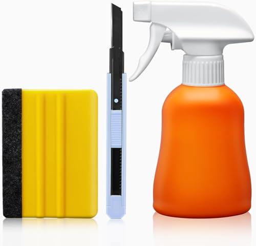 Windimiley Window Tint Kit Window Privacy Film Installation Tools Easy to Apply Window Film Application Kit 3 Pieces Complete Application Tools Include Vinyl Squeegee, Window Film Cutter, Spray Bottl