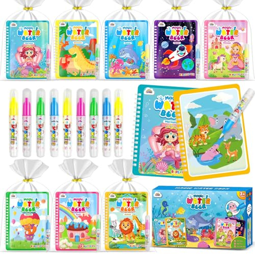ZMLM 32 Libri da Colorare con acqua gadget compleanno bambina bambino bambini, Riutilizzabili mini libri da colorare Magico Pittura per di 4-8ann regalini fine festa compleanno bambini (32Classica)