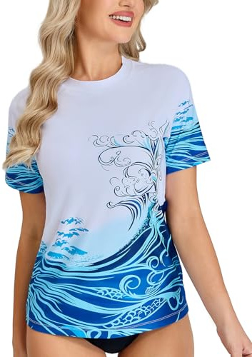 UPSOWER Damen Schwimmshirt Rashguard Kurzarm – UV-Schutz 50+ für Strand & Wassersport, Schnelltrocknend, 4-Wege-Stretch, Atmungsaktiv, Leichtes Material für Schwimmen, Surfen & SUP