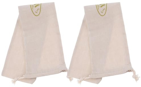 MUCKLILY 2pcs Bread Bag Reusable Bread Storage Drawstring Bag for Bakery Made of Cotton Material and Daily Use