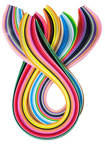 Quilling-Papier-Set, 260 Streifen, 26 Farben, 39 cm Länge, 3 mm Breite