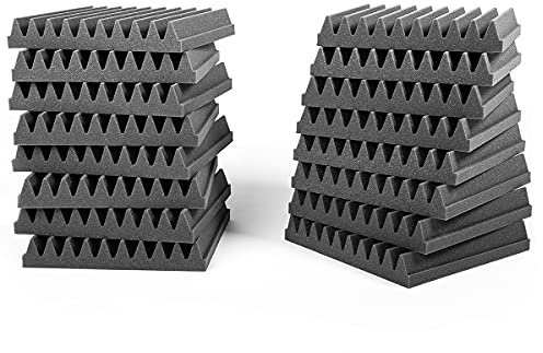 ACOUSPANEL Akustikschaumstoff Akustikpaneele Flammhemmend, Schalldämmung Wand Schallabsorber Acoustic Foam Anthrazitgrau Unkomprimiert Im Vakuum (30x30x5cm / 16 Stück)