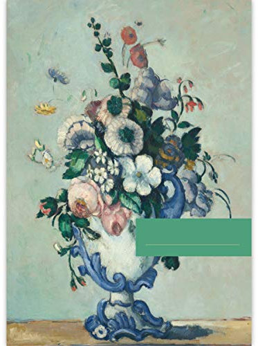 4 Schöne DIN A3 Malblöcke Kunst Motiv Paul Cézanne: Blumen in einer Rococo Vase • Malblock Zeichenblock Skizzen-Block 25 Blatt blanko, kopfverleimt, Papier 100g/m² - für Schule, Basteln, Hobby