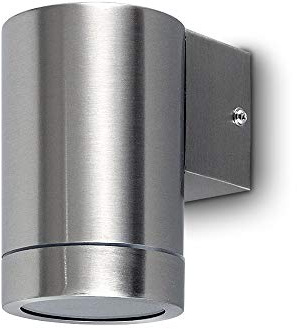 Kwazar Luminaire Wandleuchte Edelstahl Aussenlampe GU10 Wandlampe Eingang Terasse IP44 Außenleuchtung CORIA.A Silber