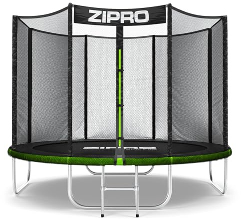 ZIPRO JumpPro OUT Trampolino da Giardino, Trampolino per Bambini, con Rete Esterna, Resistente, Protezione UV, Montaggio Facile, Portata 100-150 kg, Ø 183/252/312/374/435/496 cm