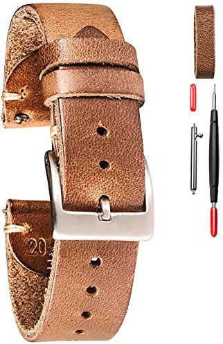 Weich Horween Schnellspanner Leder Uhrenarmband Vintage Uhr Ersatz Wrap von 18mm, 20mm, 22mm Leder Uhrenarmbänder