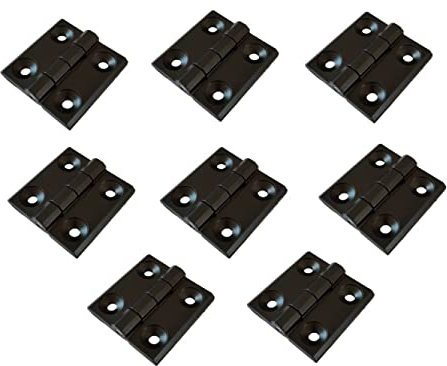 Charnières à visser en métal 40 x 40 mm - Quincaillerie, Charnières à visser - Charnières pour jardin, bateau ou construction mécanique. Ces charnières sont polyvalentes - Lot de 8