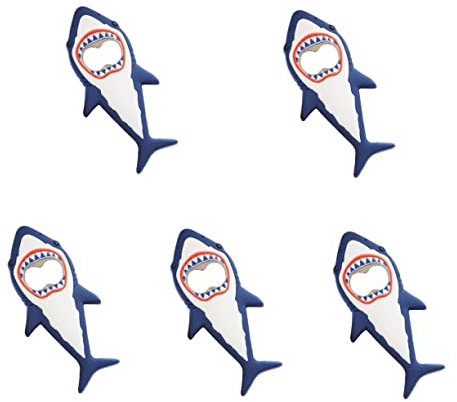 Baluue 5 Pezzi Apribottiglie A Forma Di Squalo Apribottiglie Magnetico Per Birra Adesivo Per Frigorifero Accessorio Divertente Per Feste Leggero