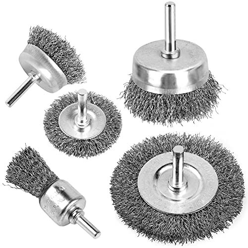ATOZS Wire Brush for Drill, Wire Wheel Brush Cup Set, Stripping and Drill Attachment