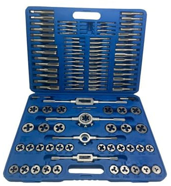 Gewindeschneider Set 110-teilig,Gewindebohrer Satz M2-M18 Fein Gewinde Schneider Bohrer Werkzeug, Gewindeschneidsatz mit Aufbewahrungskoffer