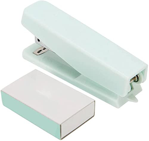 Heftgerät Pure Color Portable Hefter Set mit1000 stück Schreibwaren Büro Binding Werkzeug Schule Binder Lehrer Geschenk Bürohefter (Color : Grün)